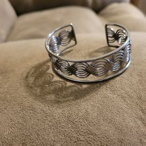 gunmetal infinity circles cuff bracelet